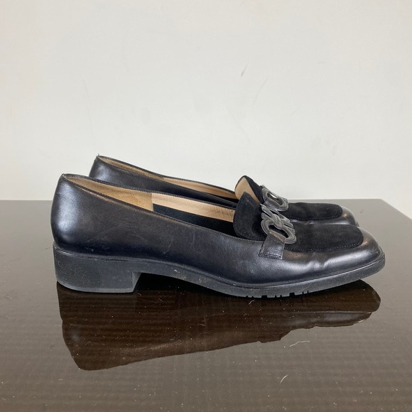 Salvatore Ferragamo Leather Loafer Block Heel Shoes Women's 8 - Picture 5 of 10